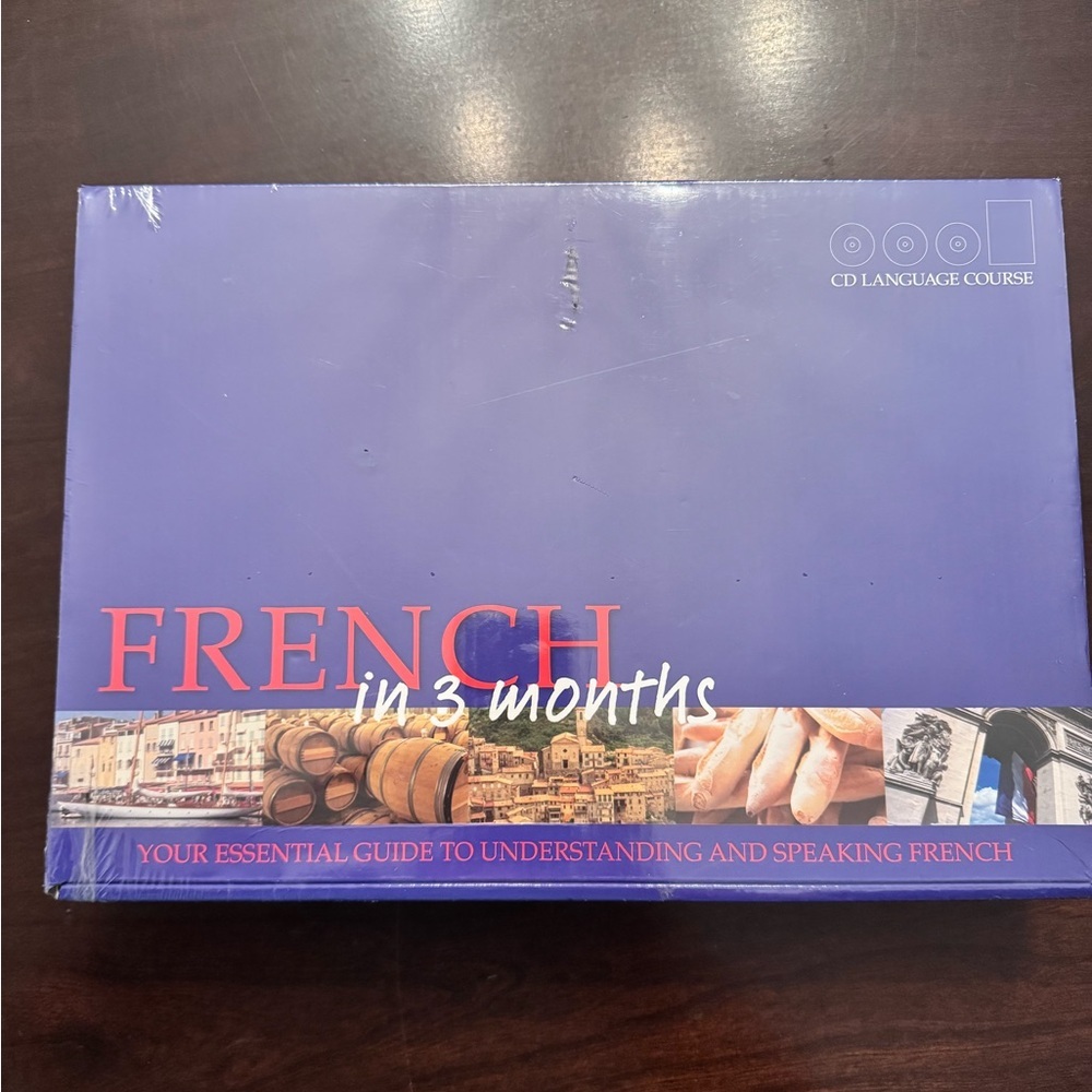 New French in 3 Months CD Language Course.  3 CDs and book.